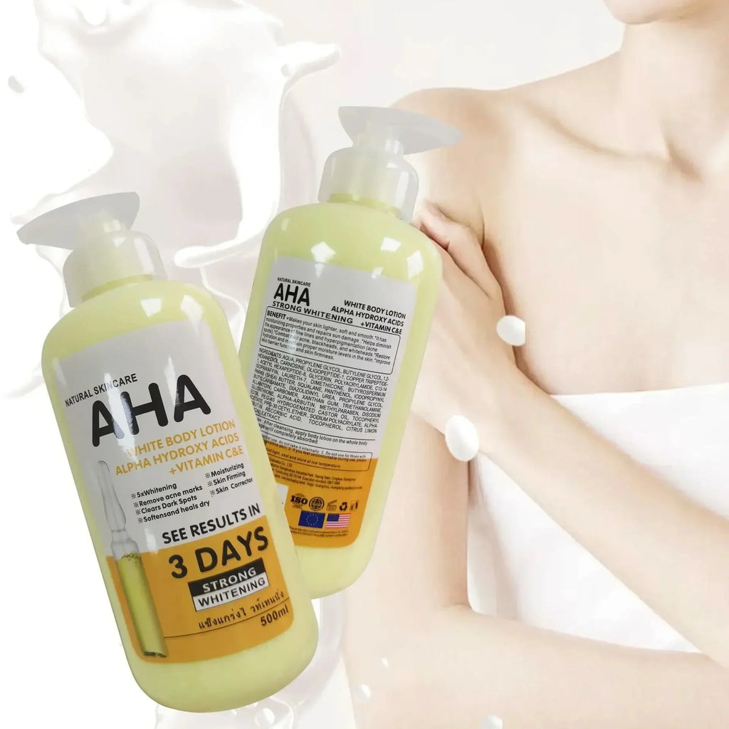 Whitening Body Cream Hydroxy Acids Vitamin C & E – 500ml Whitening Body Cream Qme