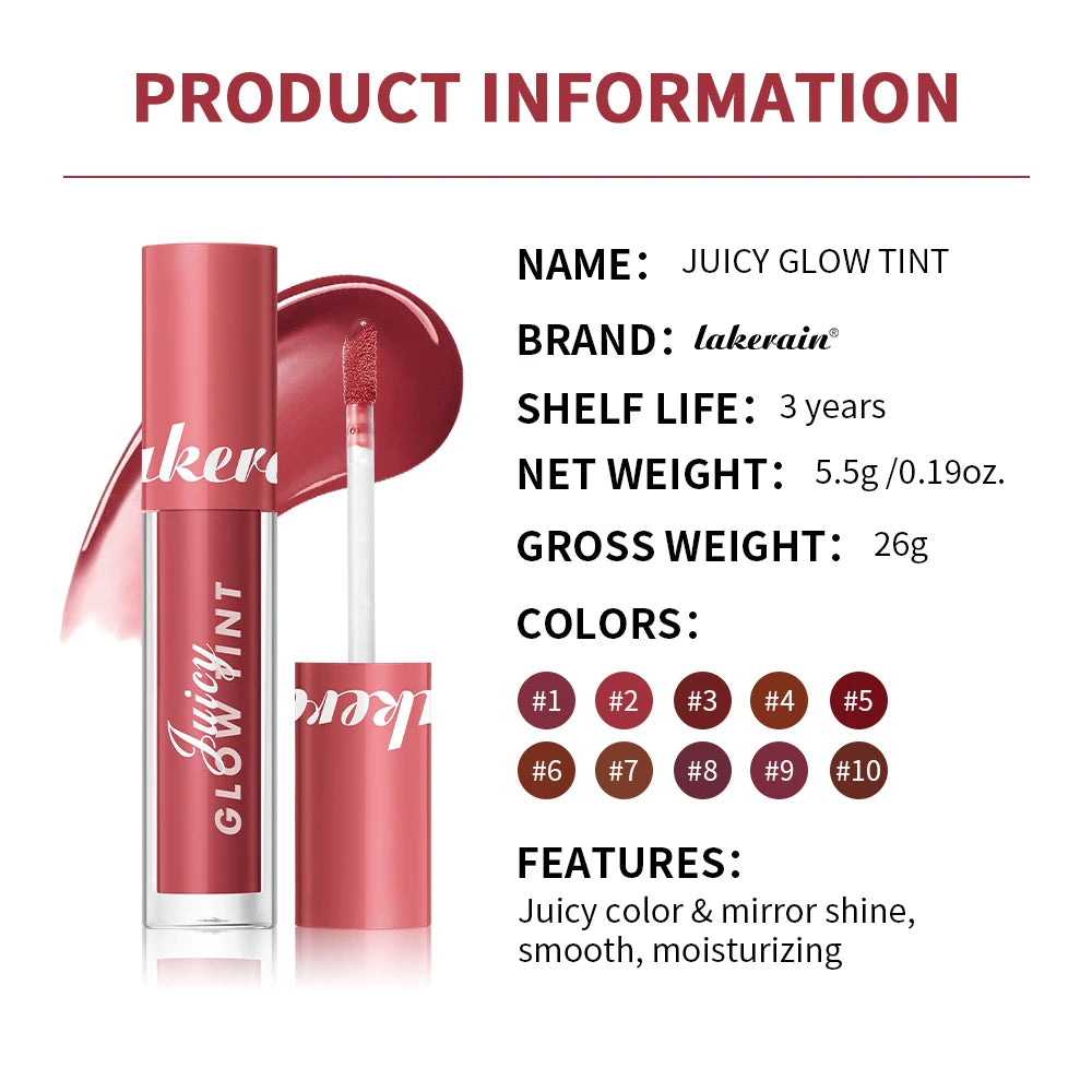 Lakerain Mirror Lip Glaze – Long-Lasting Hydrating Lip Gloss Lip Gloss Qst