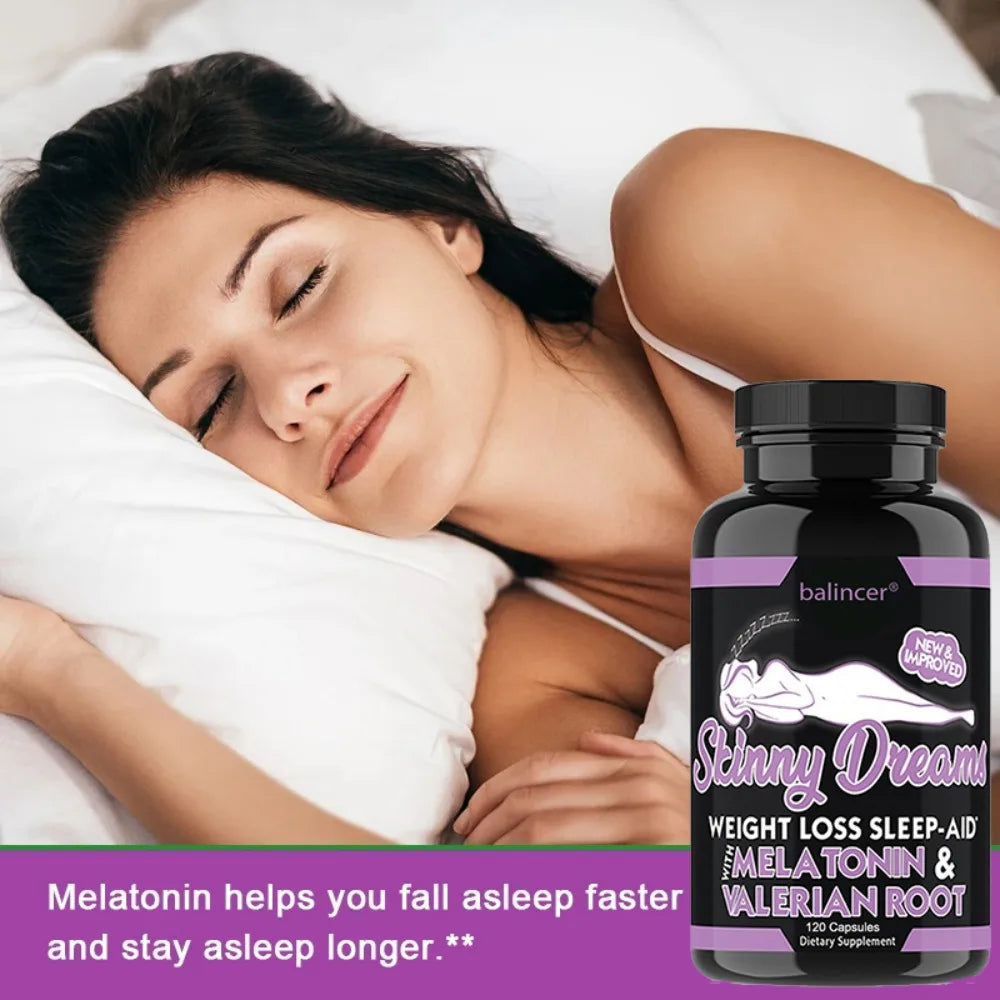 Skinny Dreams Melatonin Sleep & Appetite Support Capsules Sleep Support Supplement Qst