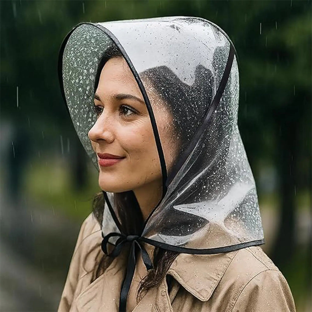 Transparent Waterproof Rain Hat with Brim | Reusable Women's Waterproof Rain Hat Qme