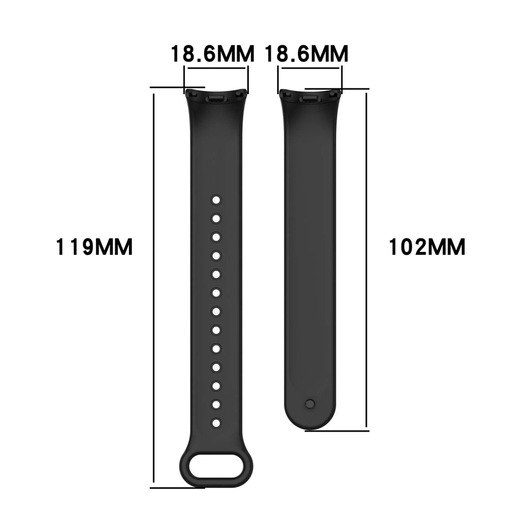 Silicone Replacement Band for Xiaomi Mi Band 3 4 5 6 7 8 Smartwatch Replacement Band Qme