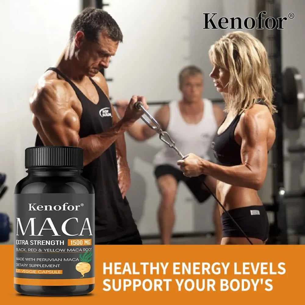 Premium Maca Root Capsules – Triple Maca & Black Pepper Blend Herbal Supplement Qst