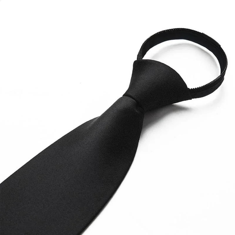 Black Matte Clip-On Tie – Security, Doorman & Formal Wear Clip-On Necktie Qme