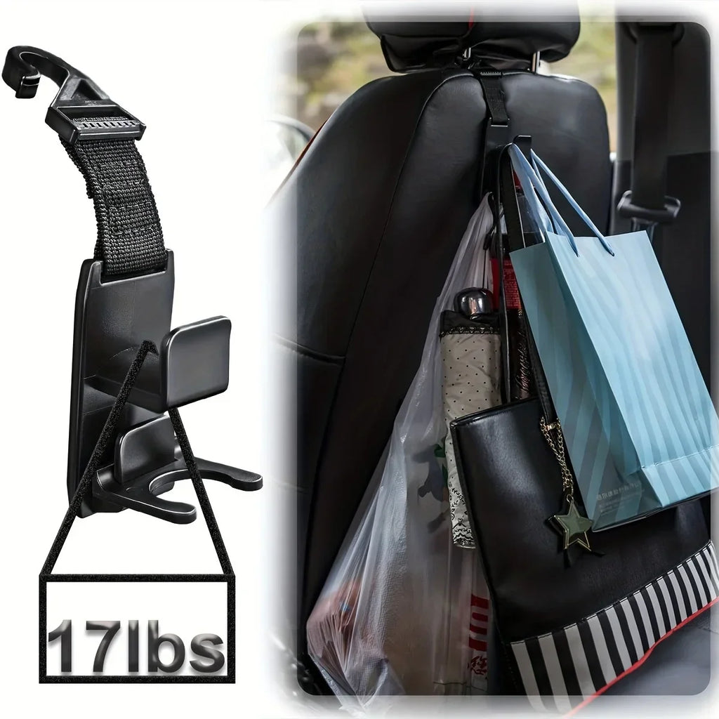 Car Headrest Hook Purse Hanger & Seat Organizer – Black Car Seat Organizer Qme