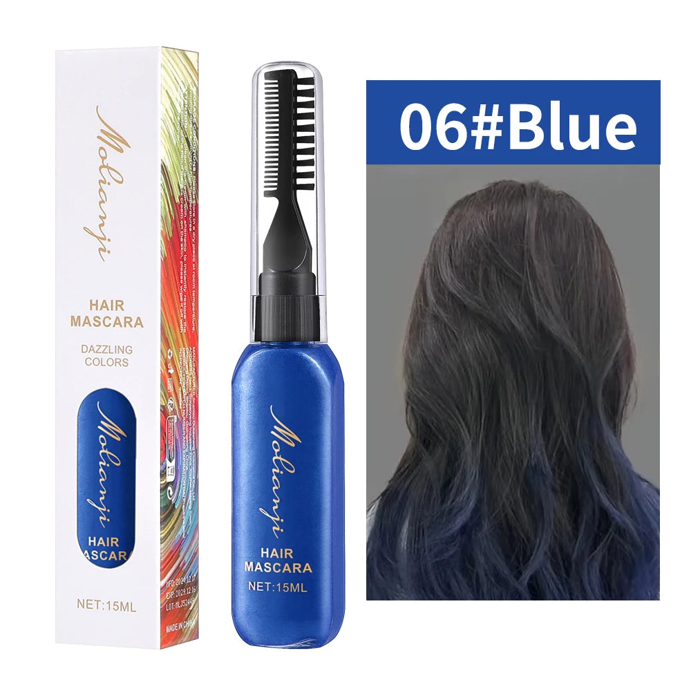 Temporary Hair Color Mascara Wand – Disposable Hair Dye Cream Temporary Hair Color Qst 6 Blue