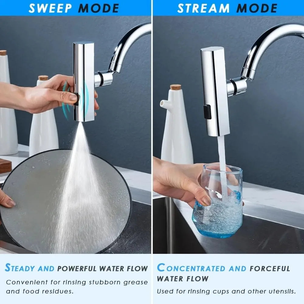 720° Swivel Waterfall Faucet Sprayer Head Filter Diffuser Faucet Diffuser Adapter Qme