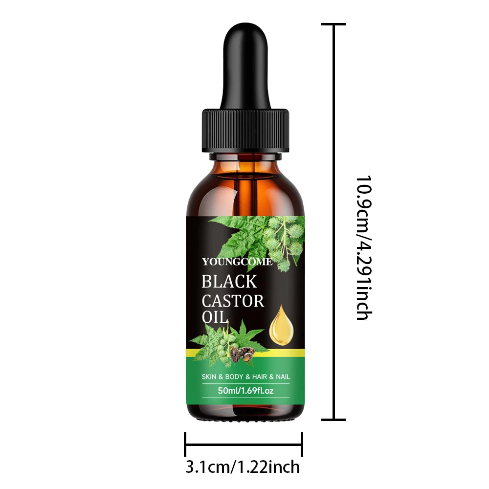 YOUNGCOME 60ml Organic Black Castor Oil for Hair & Skin Organic Beauty Oil Qst 50ml