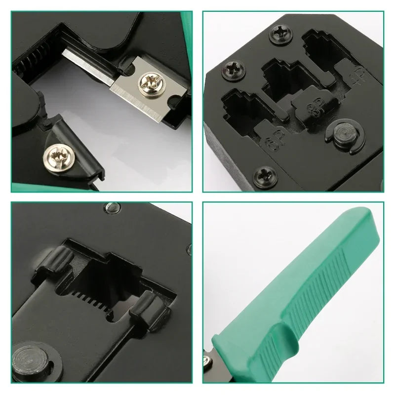 Network Cable Crimping Stripping Pliers & Tester – RJ45 RJ11 Cable Crimping Tool Qme