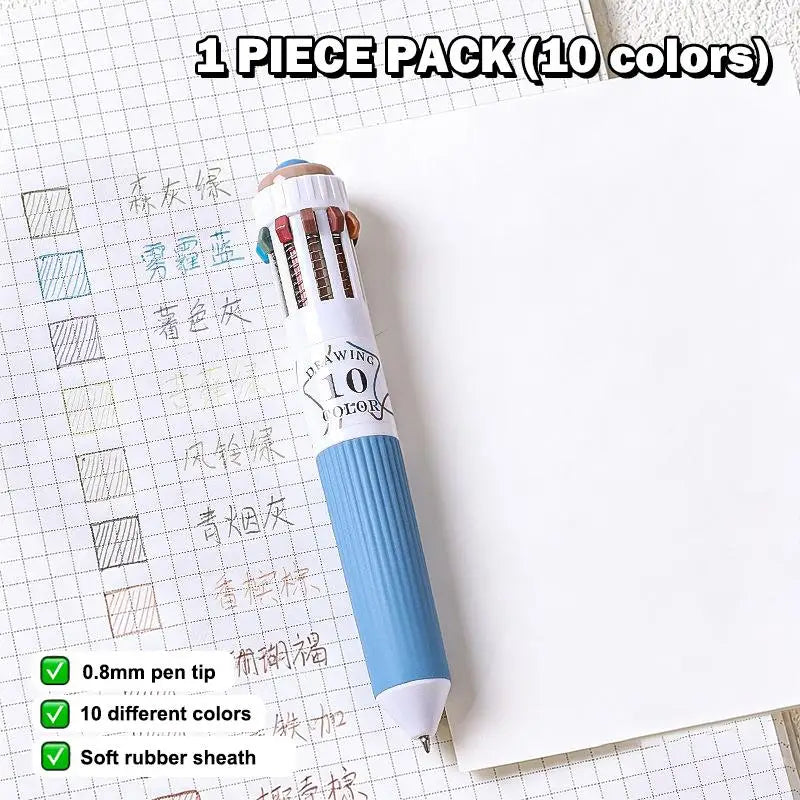 Retractable Multicolor Ballpoint Pen for Art, Drawing & Sketching Multicolor Ballpoint Pen Qme H