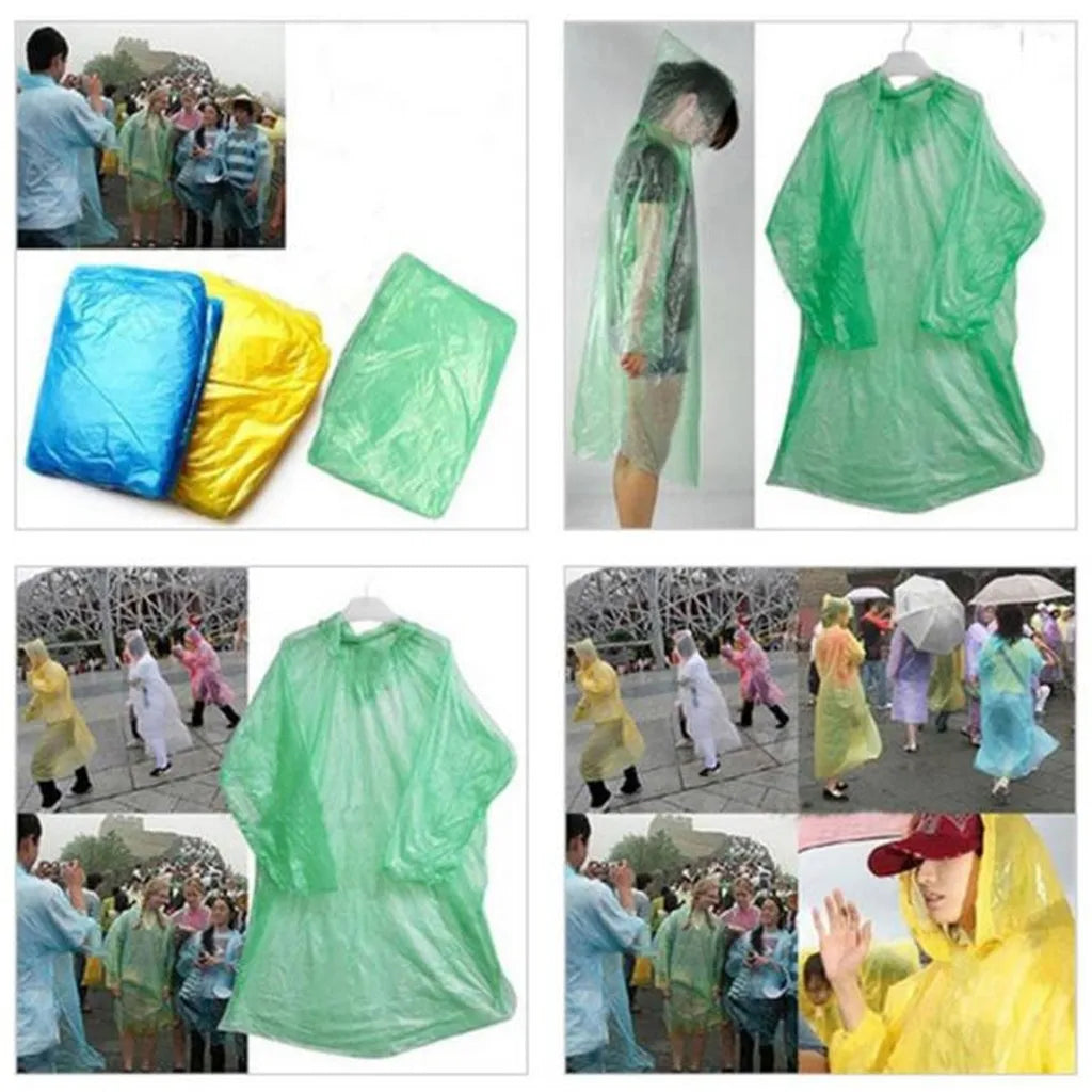 Adult Disposable Emergency Raincoat – Lightweight Transparent Poncho Disposable Rain Poncho Qme