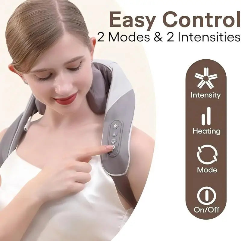 VIMYSHOW 6D Wireless Neck & Shoulder Massager with Heat Neck Shoulder Massager Qst