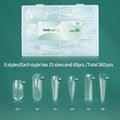 Nailpop Clear Dual Nail Forms – 75pc Full Coverage Extension Set Nail Extension Forms Qme JMT05-Clear 360