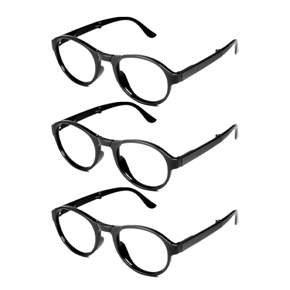 VOPHA Foldable Reading Glasses Blue Light Blocking +1.0–+3.0 Reading Glasses Qst 3PC-Black +250