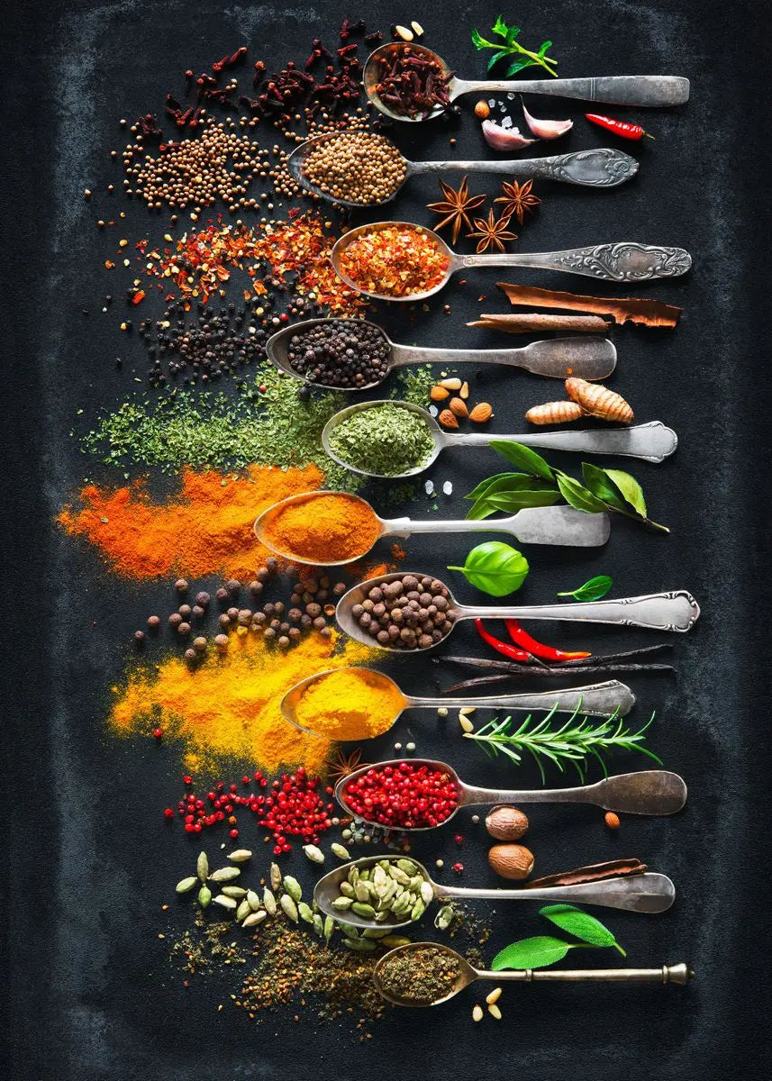 Colorful Spices Canvas Wall Art – Kitchen & Restaurant Decor Canvas Wall Art Qst 13 50x70cm Unframed