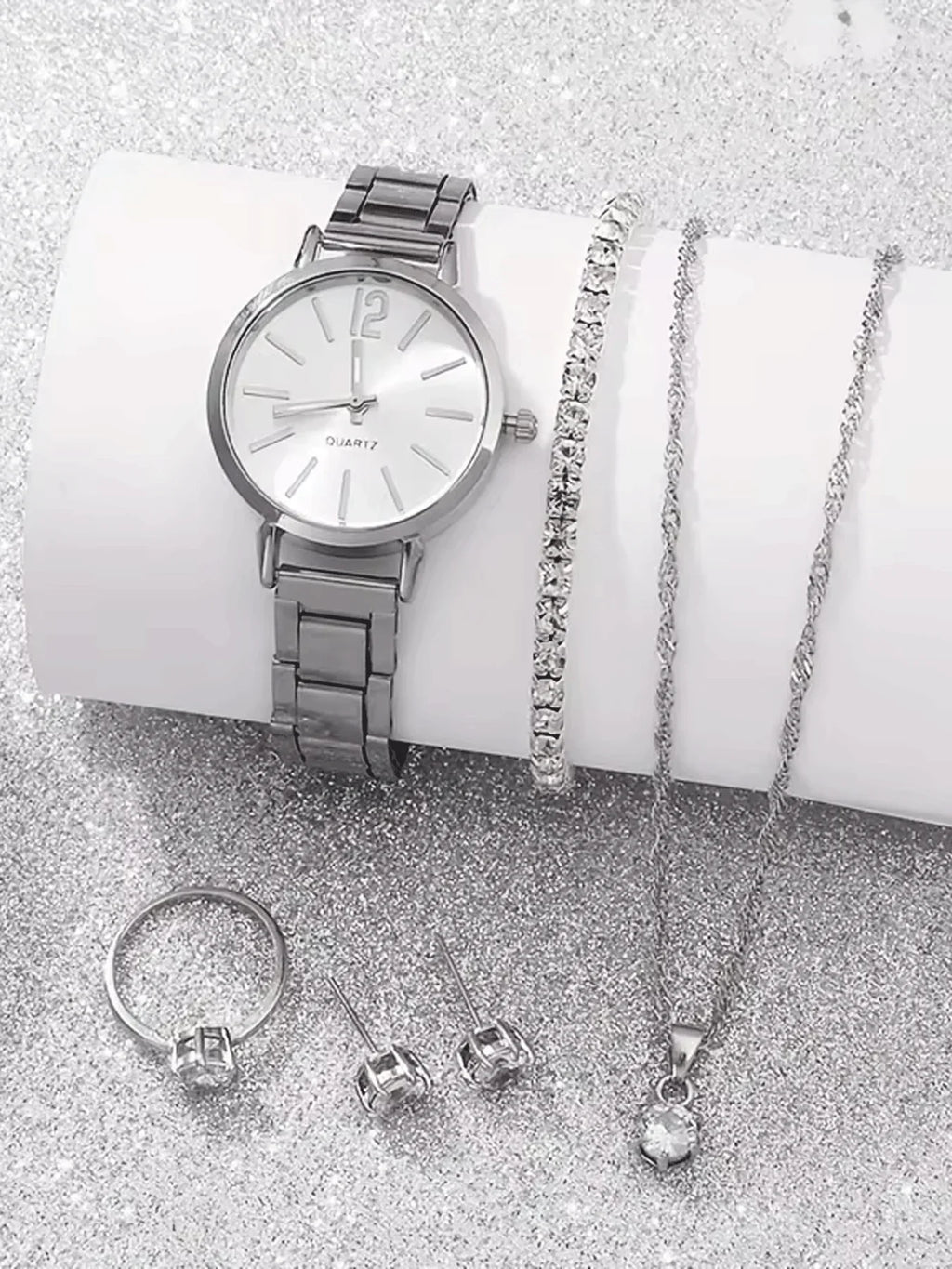 6-Piece Women's Quartz Watch Set – Casual & Stylish Women's Watch Set Qme