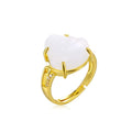 Maitreya Buddha Natural Jade Ring – Adjustable Unisex Natural Stone Ring Qme WHITE resizable