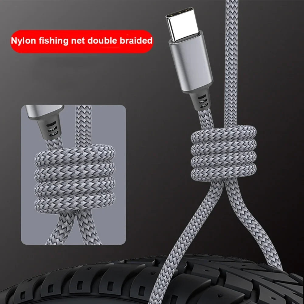60W USB-C PD Fast Charging Cable – 1M to 8M | Nylon Braided USB-C Charging Cable Qme