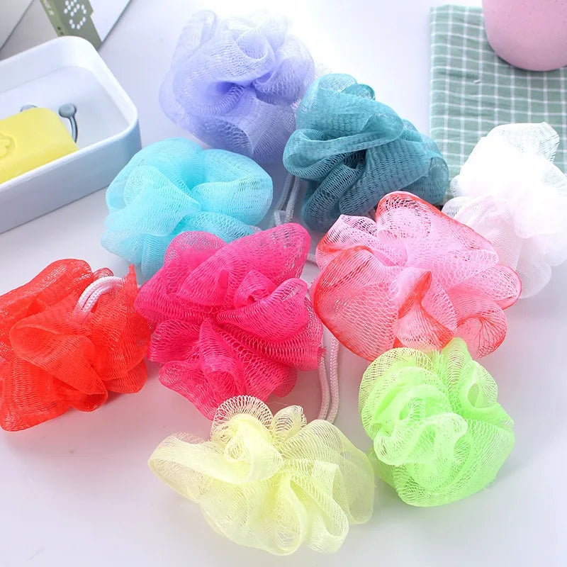 Exfoliating Bath Puff Sponge Mesh Shower Scrubber 10 Pack Bath Puff Scrubber Qme 10Pcs Random Color