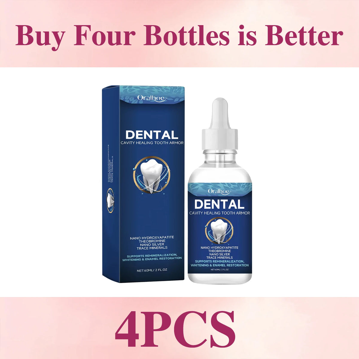 Oralhoe Teeth Brightening Serum – Stain & Plaque Removal 60ml Teeth Whitening Serum Qst 240ml Boxed