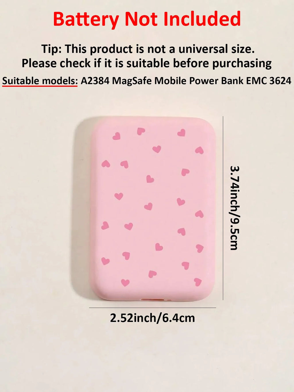 Heart-Shaped TPU MagSafe Charging Case – Black & Pink Phone Protective Case Qme