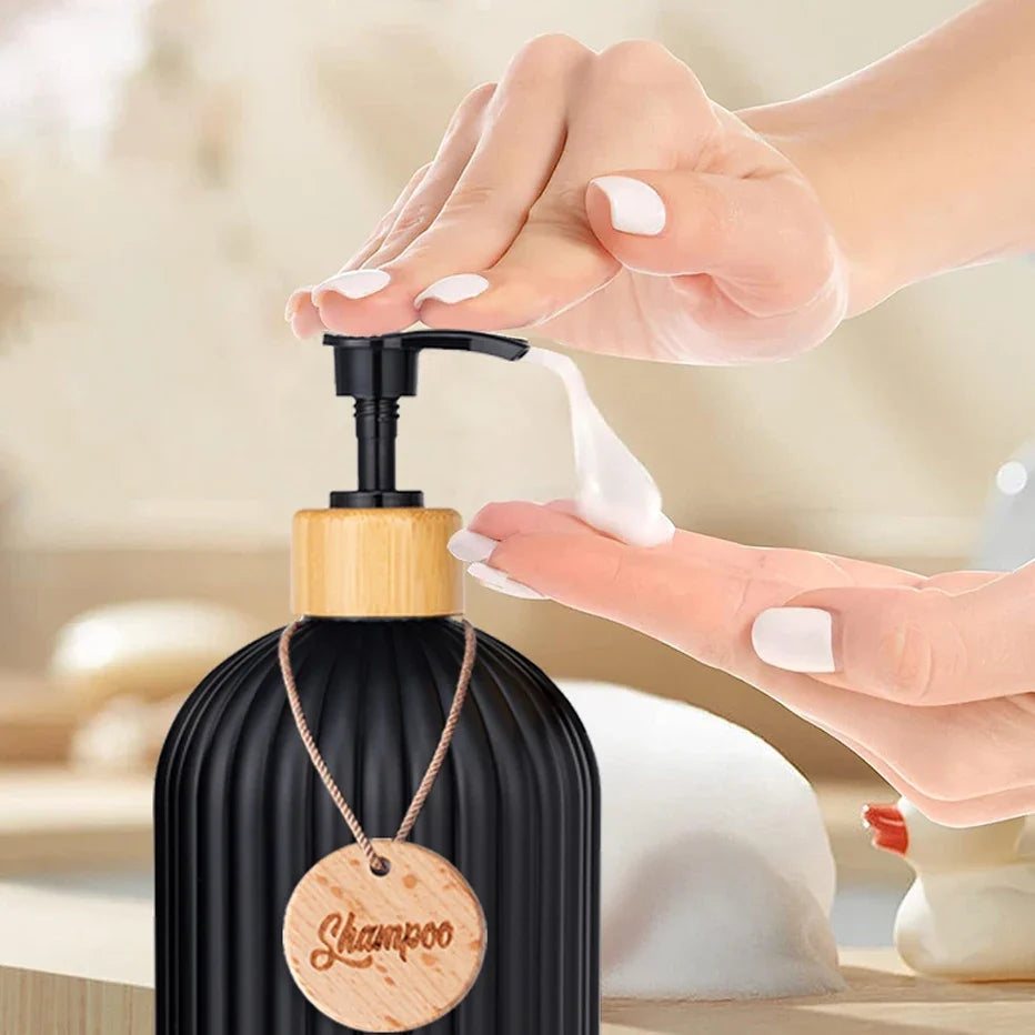 Bamboo Pump Refillable Soap Dispenser 500ml – 5 Colors Soap Dispenser Qme