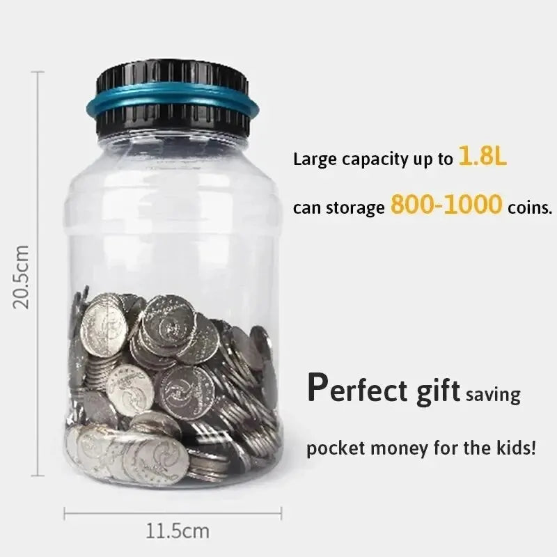 Electronic Piggy Bank Coin Counter with Digital LCD Display Coin Counting Bank Qme