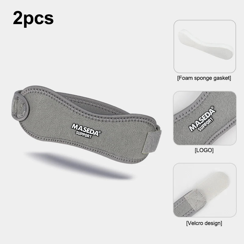 Adjustable Patellar Knee Strap – Support for Running & Sports Knee Support Strap Qst 2pcs Gray