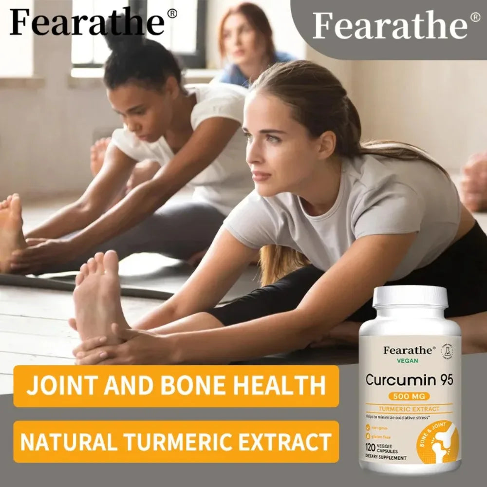 Curcumin Turmeric Capsules 500mg – 95% Curcuminoids Organic Herbal Supplement Qst