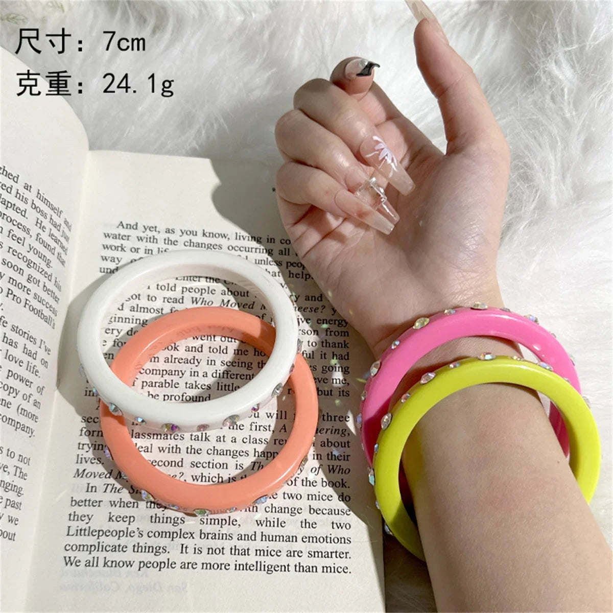 Big Crystal Resin Bangle – Wide Acrylic Geometric Cuff for Women Resin Cuff Bangle Qme