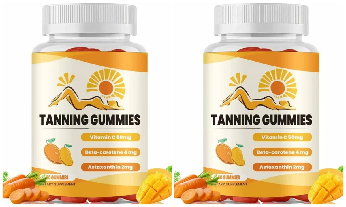 Tanning Gummies – Astaxanthin, Beta Carotene, Vitamins C D B3 Zinc Skin Beauty Gummies Qst 2 bottles 120capsule