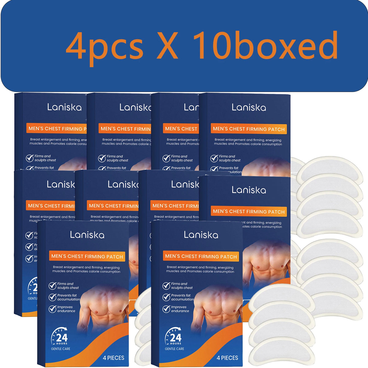 Men's Chest Firming Patches – Breathable Sculpting Body Patch Body Sculpting Patch Qst 4pcs x 10boxed