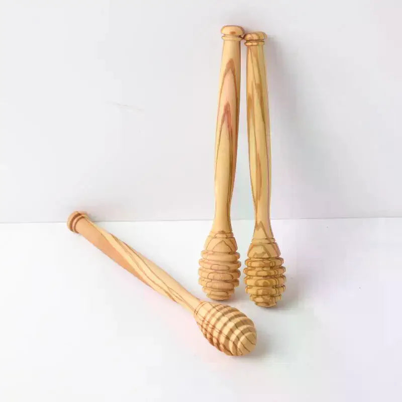 Handmade Olive Wood Honey Dipper Stirrer Spoon – 10 & 15 cm Honey Dipper Qme