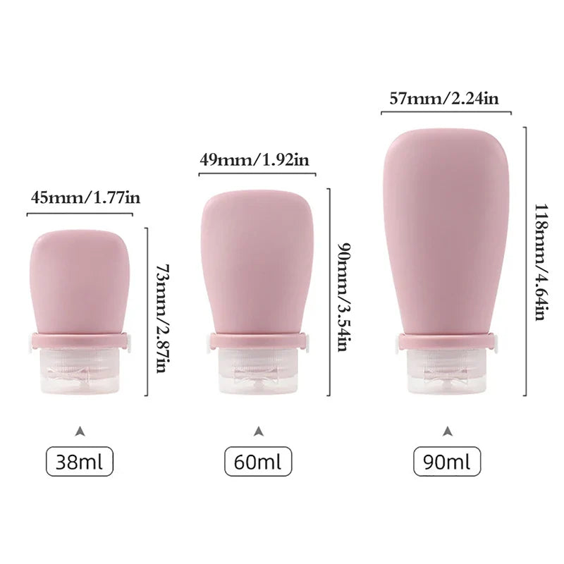 Silicone Travel Bottles – Leak-Proof Refillable 30/60/90ml Travel Bottles Qme