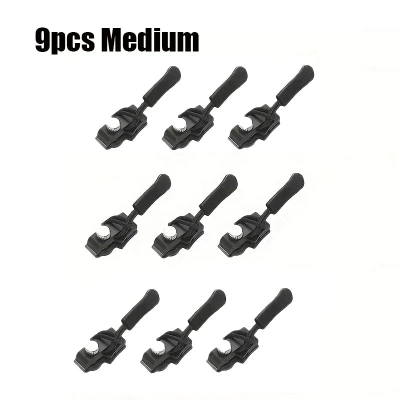 Zipper Repair Kit – 9 Pc Quick Install Replacement Zip Heads Zipper Repair Kit Qme 9pcs Medium