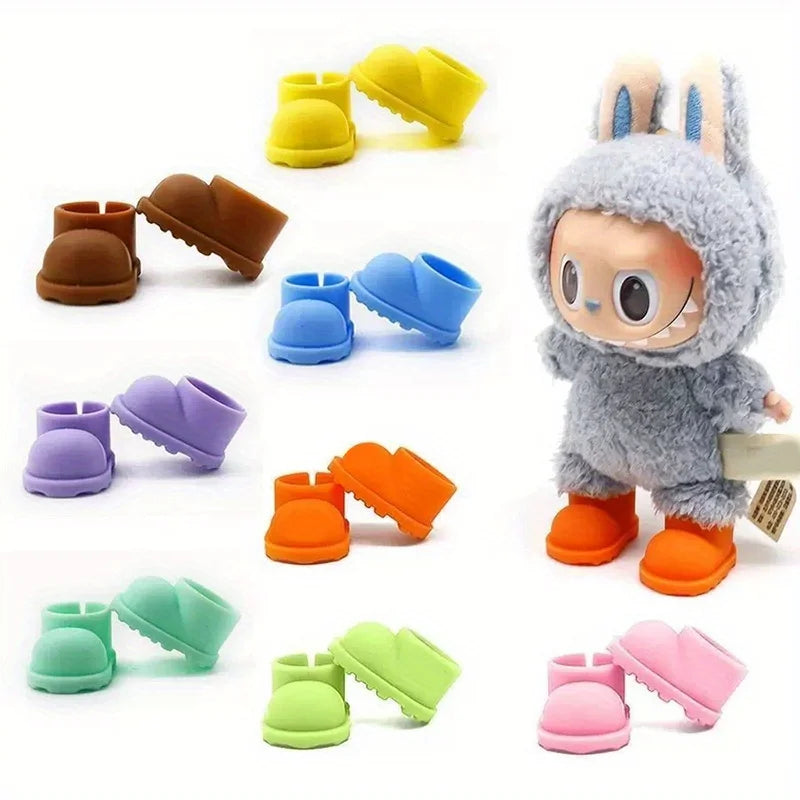Labubu Doll Shoes – 8 Pairs Multicolor Silicone Accessories Doll Shoe Accessories Qme