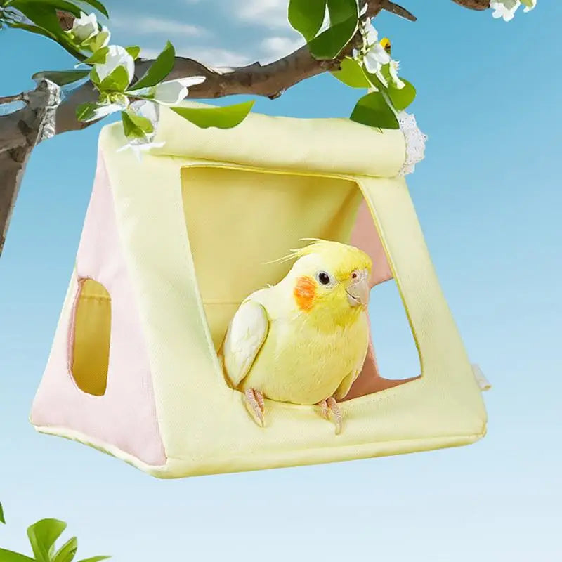 Bird Hammock Nest for Parakeet Cockatiel & Parrot – Cotton Bird Cage Nest Qme