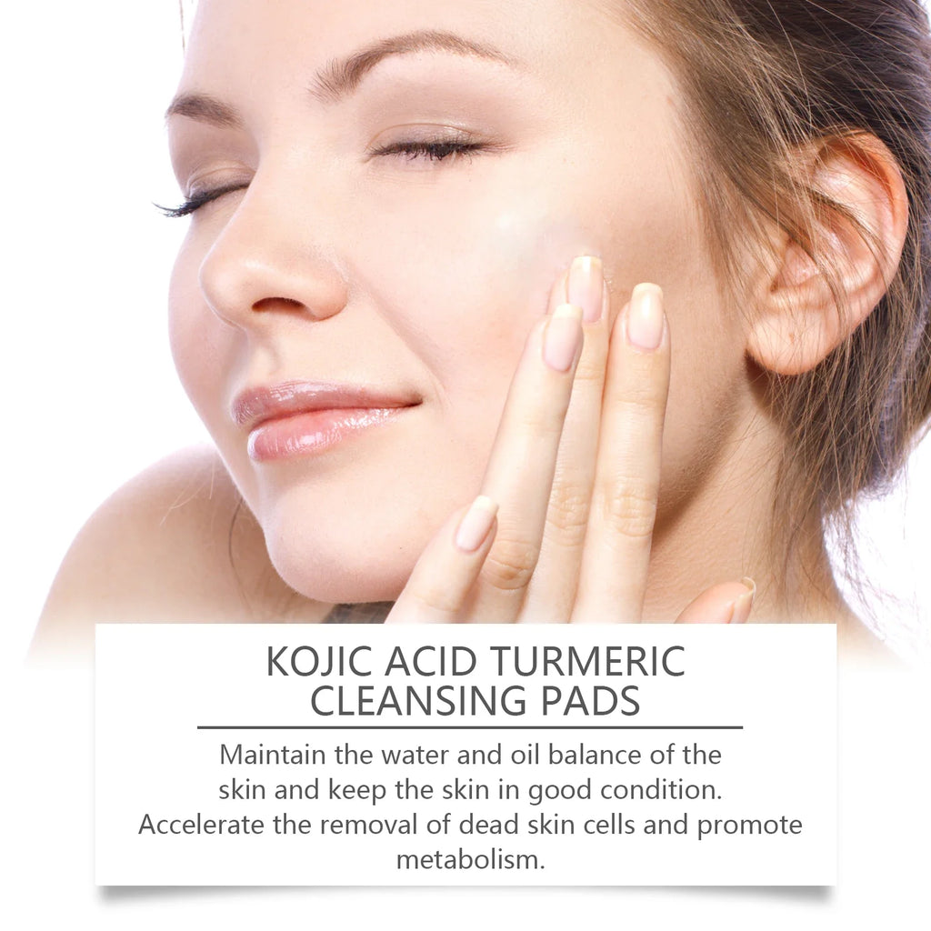Turmeric & Kojic Acid Cleansing Pads – Pore Cleanser & Makeup Remover Facial Cleansing Pads Qme
