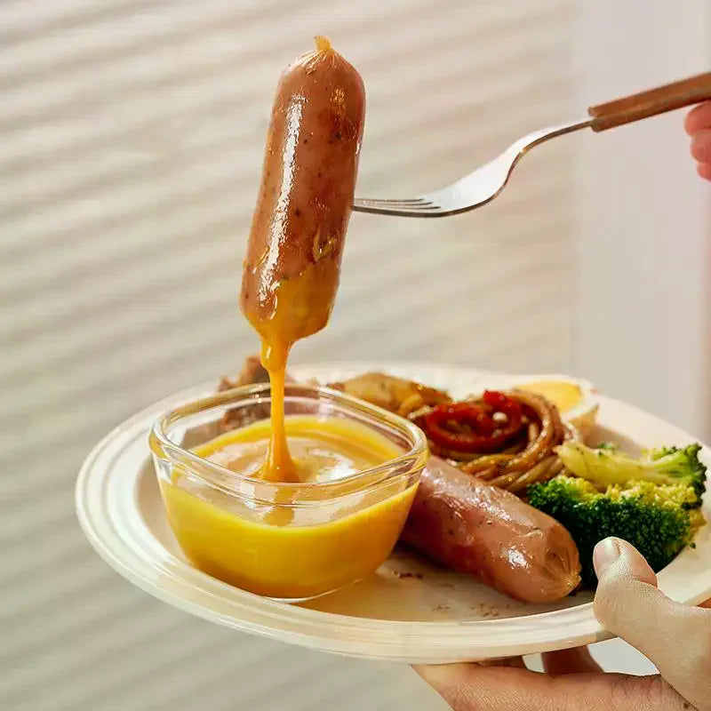 Glass Sauce Cups with Lids – Leak-Proof Seasoning Dip Dishes Sauce Dipping Dish Qme