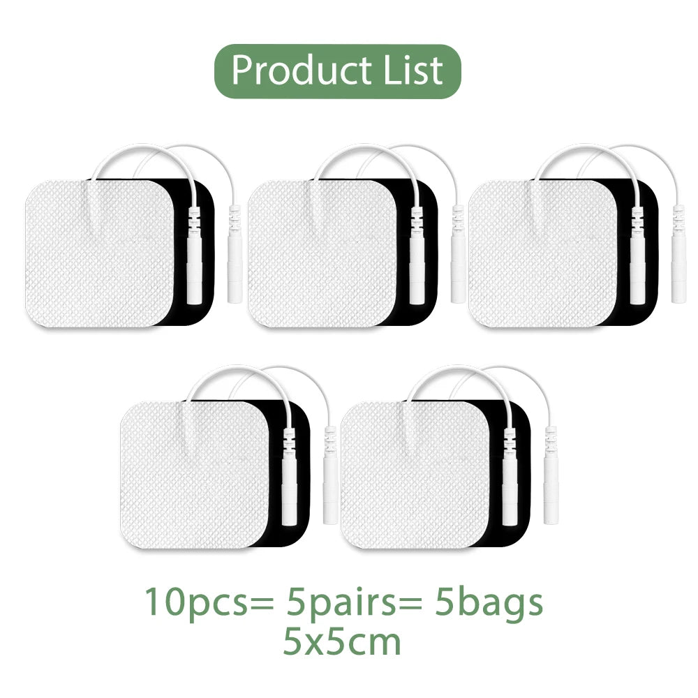 TENS EMS Electrode Pads 5x5cm Self-Adhesive Gel 10/20 Pack TENS EMS Electrode Pads Qst 10Pcs