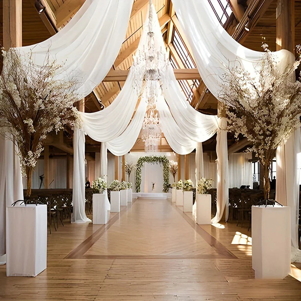 Wedding Mesh Arch Backdrop Curtain – Outdoor Party Decoration Wedding Arch Backdrop Qme