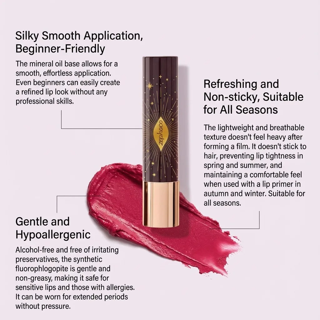 Zephoco Star Glow Matte Lipstick – Velvet, Long-Lasting Matte Lipstick Qst