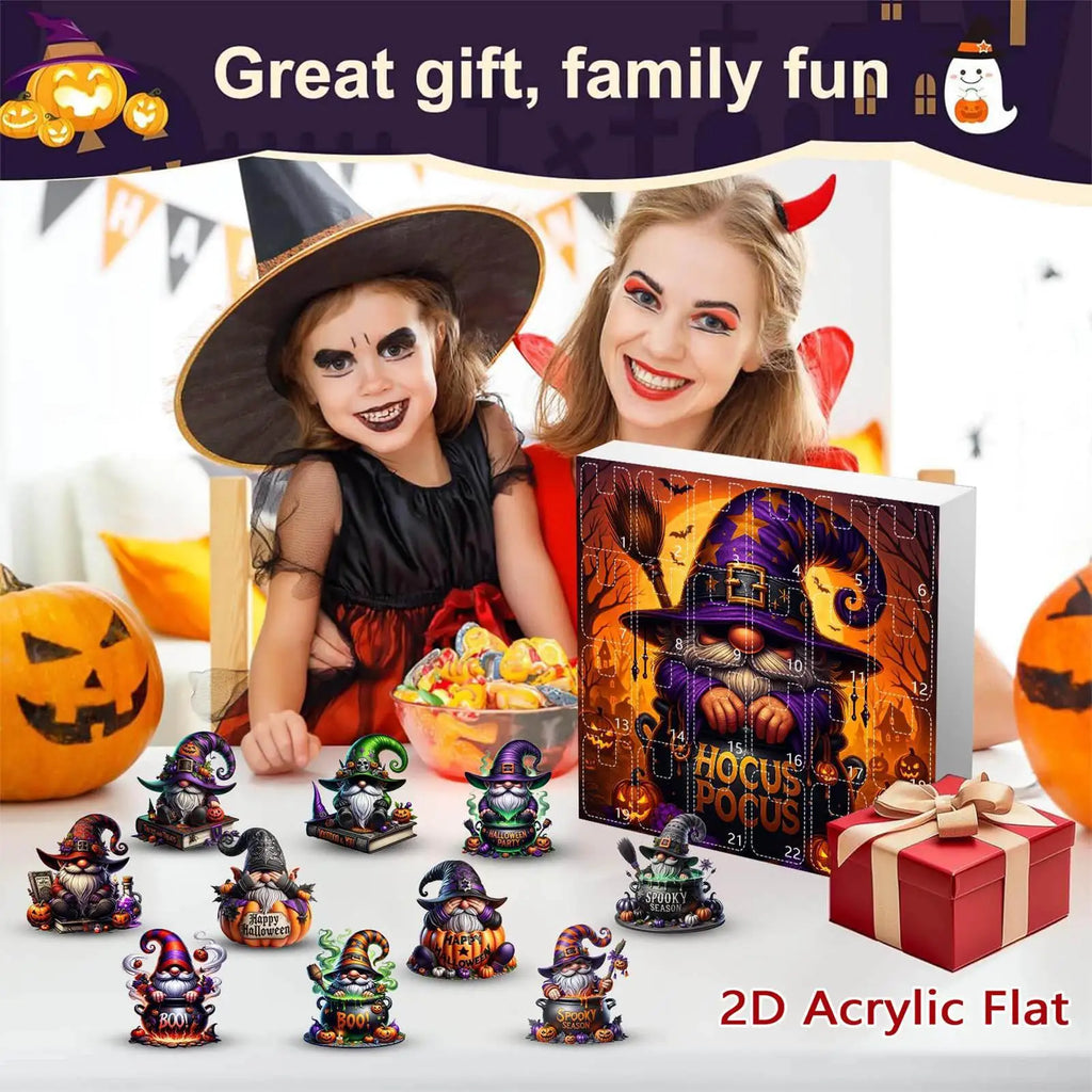 Halloween Countdown Advent Calendar 24-Day Acrylic Toy Figures Halloween Advent Calendar Qme