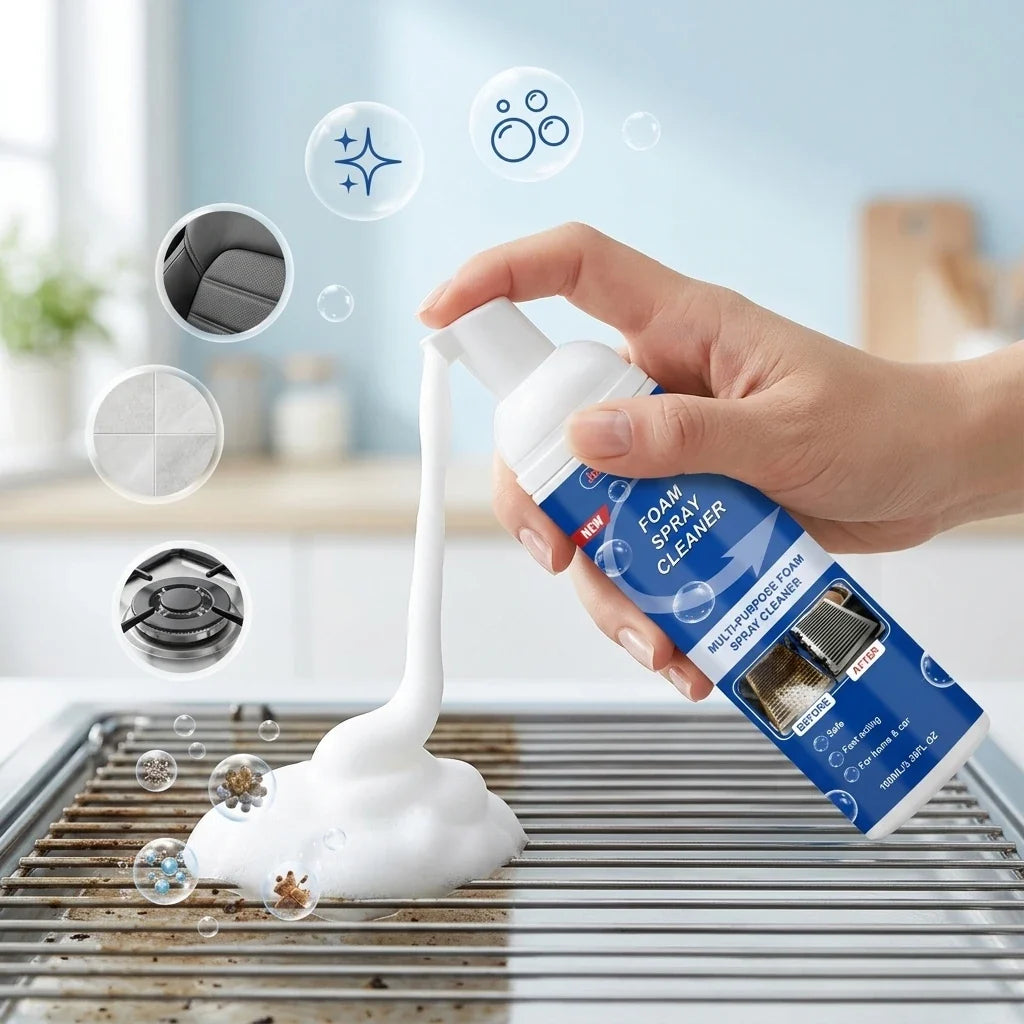 Multi-Purpose Foam Cleaning Spray – Grease & Stain Remover Foam Cleaning Spray Qme