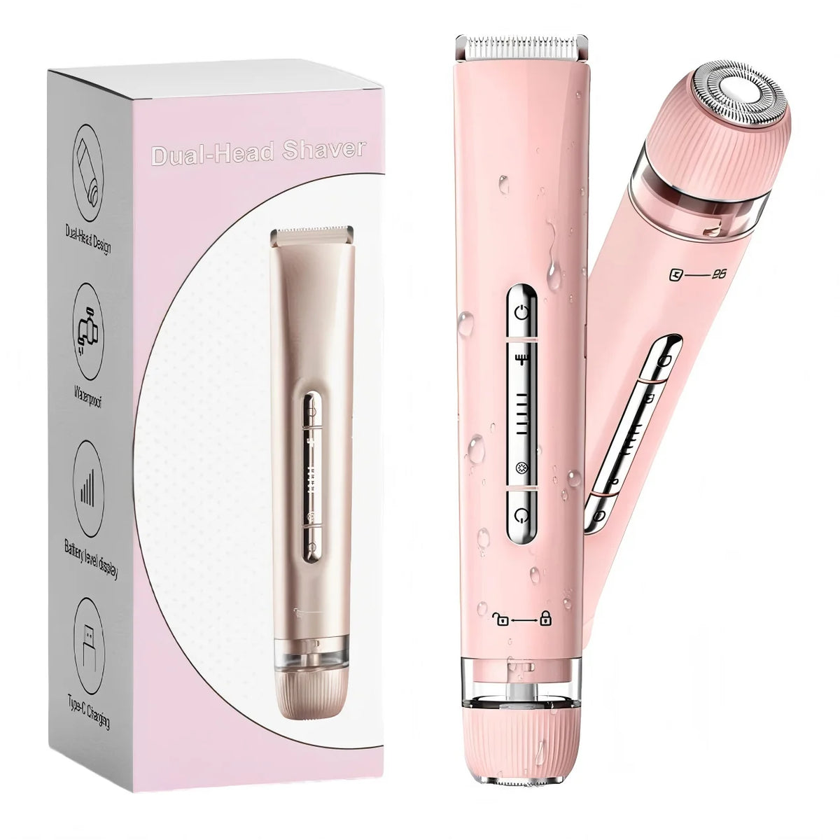 VIMYSHOW 2-in-1 Waterproof Bikini Trimmer & Body Shaver Bikini Trimmer Qst
