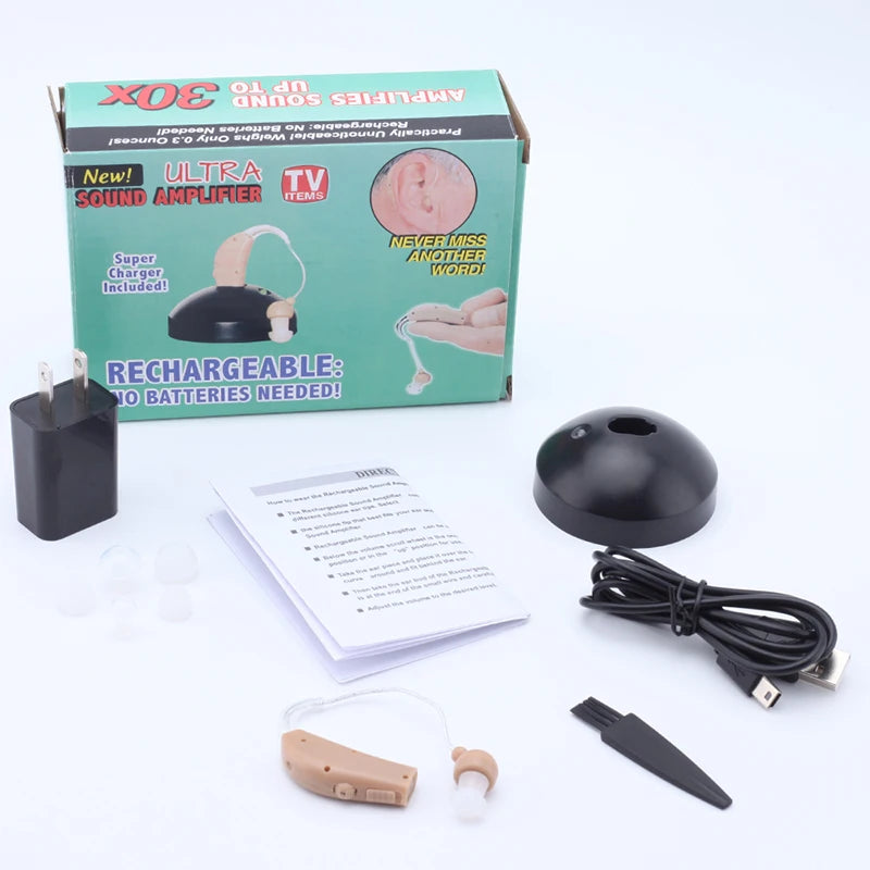 XceeFit BTE Rechargeable Sound Amplifier – Adjustable Volume Sound Amplifier Qst