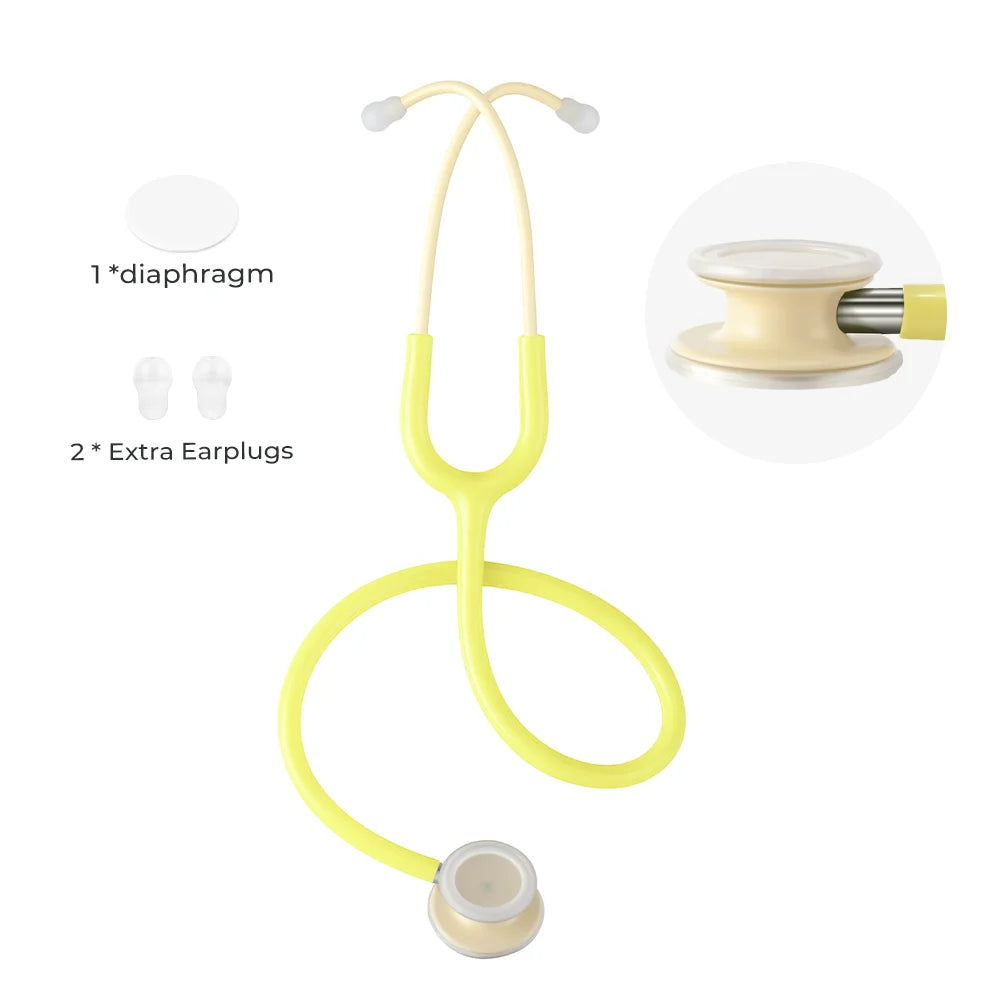 XceeFit Double Head Stethoscope – Dual Diaphragm Clinician Medical Stethoscope Qst Yellow