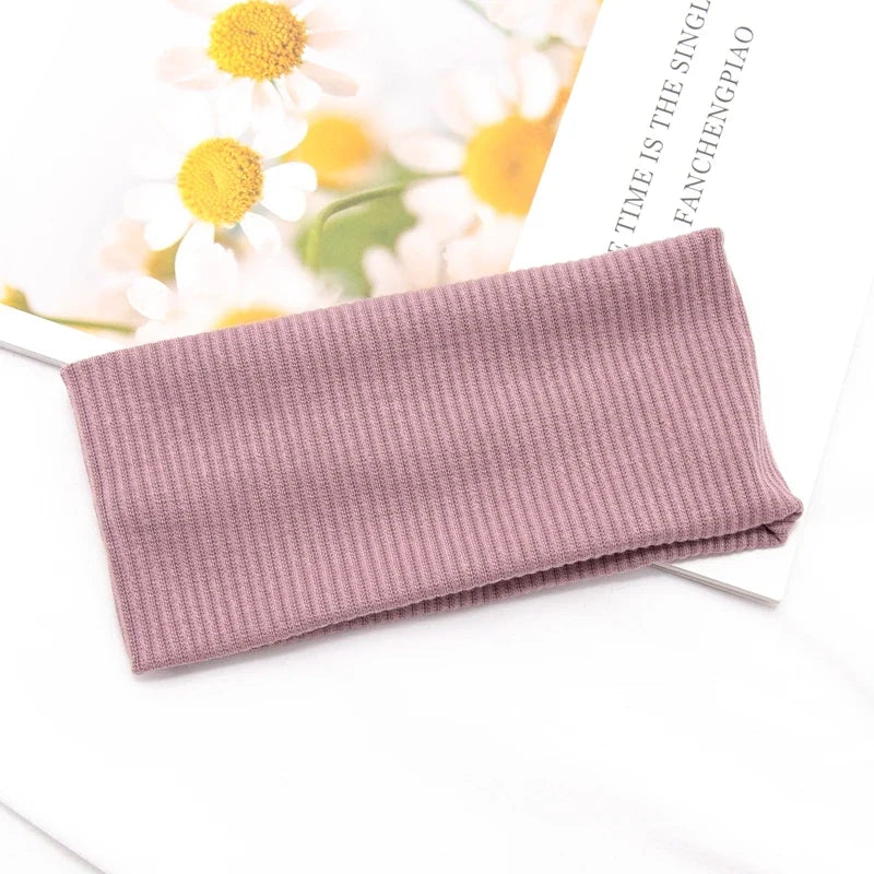 Women's Cotton Wide Turban Twisted Knotted Headband – 11 Colors Turban Headband Qme plum