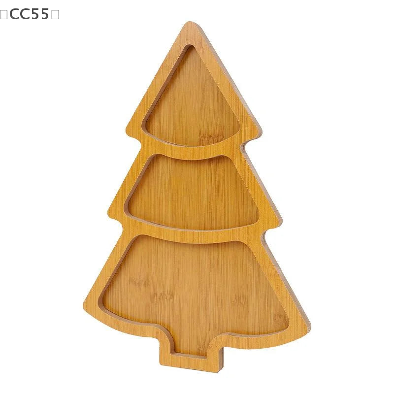 Christmas Tree Wooden Serving Tray – Holiday Snack & Candy Board Wooden Serving Tray Qst