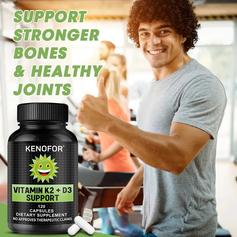 Kenofor Vitamin D3 + K2 MK-7 Vegan Capsules – 60 Count Vitamin Supplement Qst