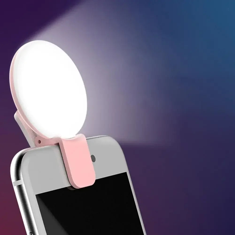 Mini LED Selfie Ring Light – Clip-On Phone Fill Light Clip-On Selfie Ring Light Qme